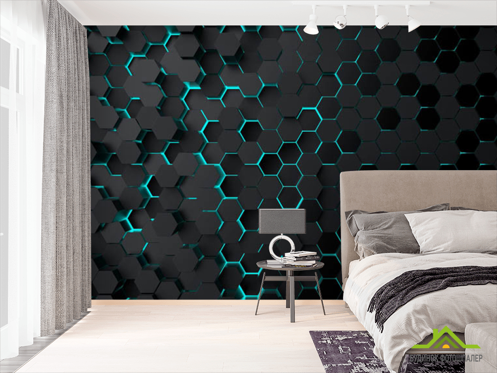 Фотошпалери шестикутники 3д