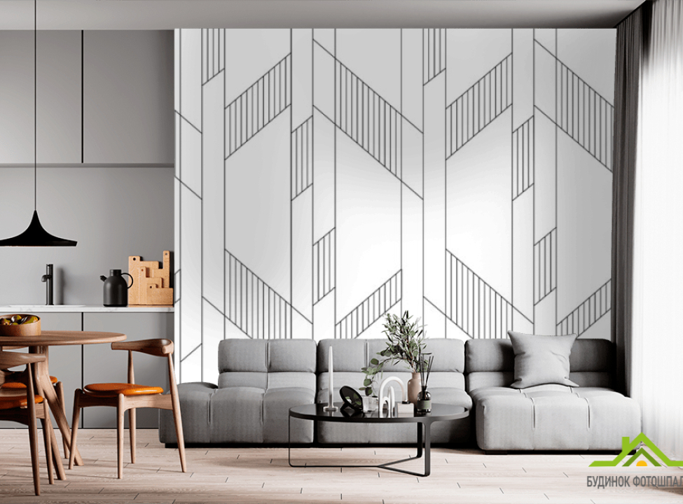 выбрать Фотошпалери панелі в стилі line art Фотошпалери прості лінії на стіну