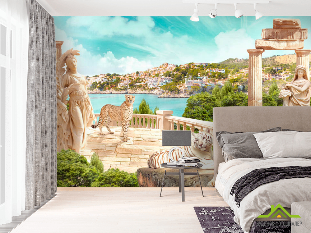 Фотошпалери Фреска з тиграми