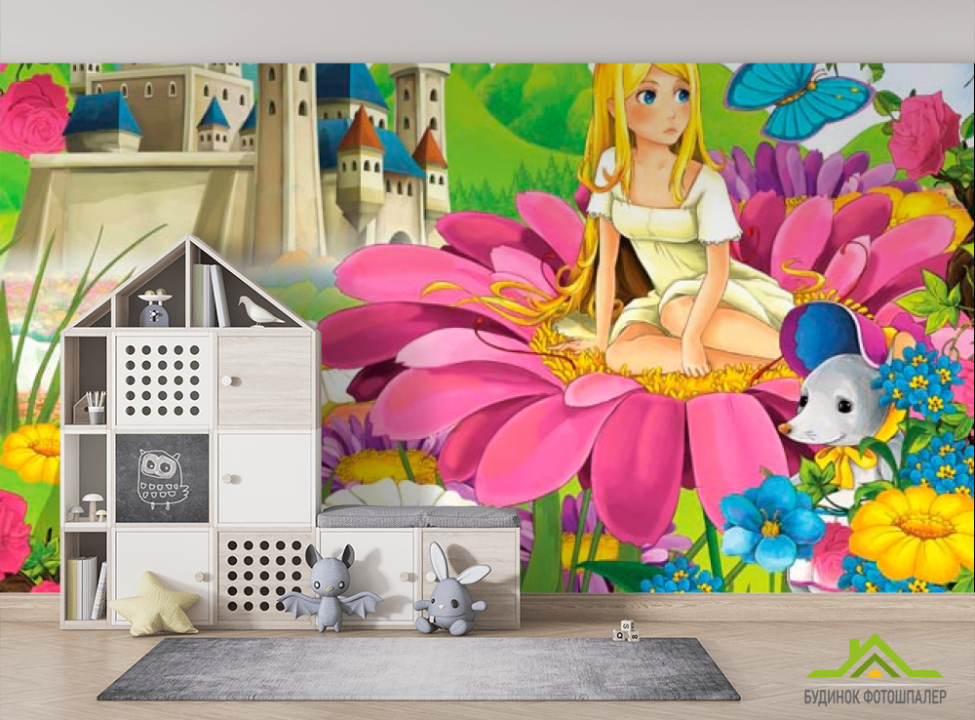 выбрать Фотообои Фея на цветке Фотообои для девочек на стену