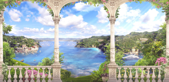 Фотошпалери Арки з пейзажом