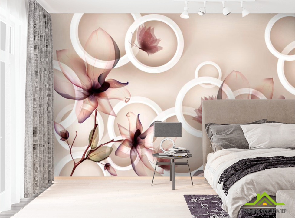 выбрать Фотошпалери 3d коричневі квіти Фотошпалери стереоскопічні на стіну