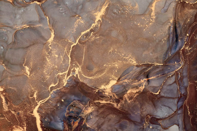 Фотошпалери Золотий fluid art з коричневим