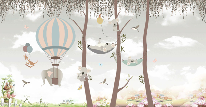 Фотообои Коалы в гамаке