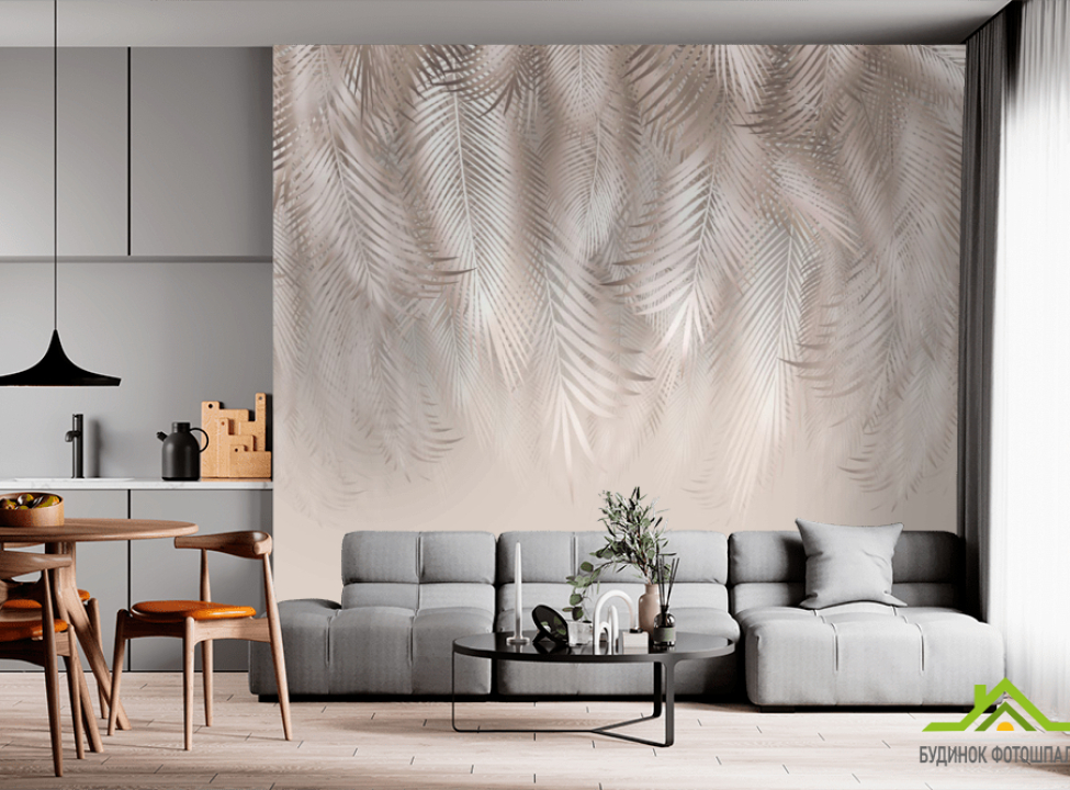 выбрать Фотообои светлые листья на стену Фотообои Дизайнерские листья на стену