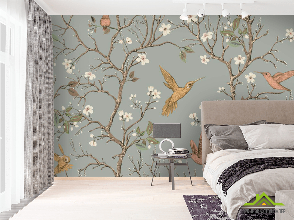 Фотообои птицы и ветви