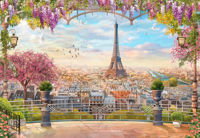 Фотообои Балкон, дерево, город