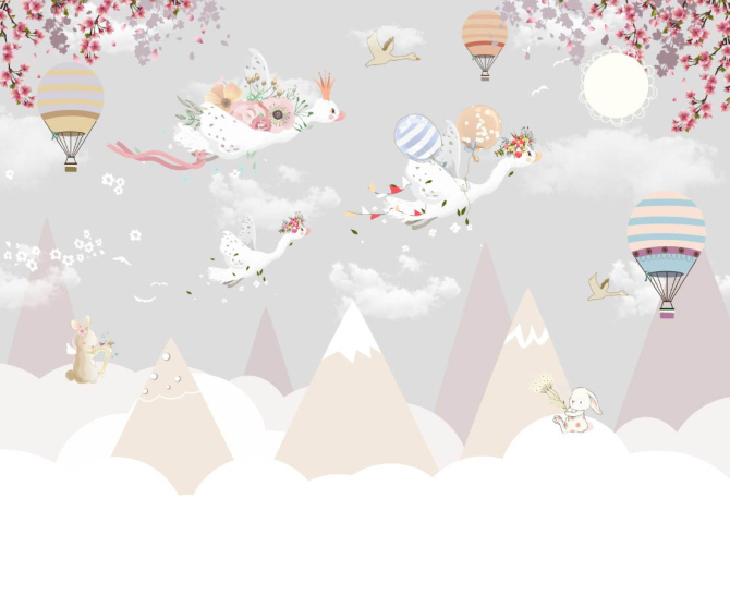 Фотошпалери Лелеки на повітряних кульках