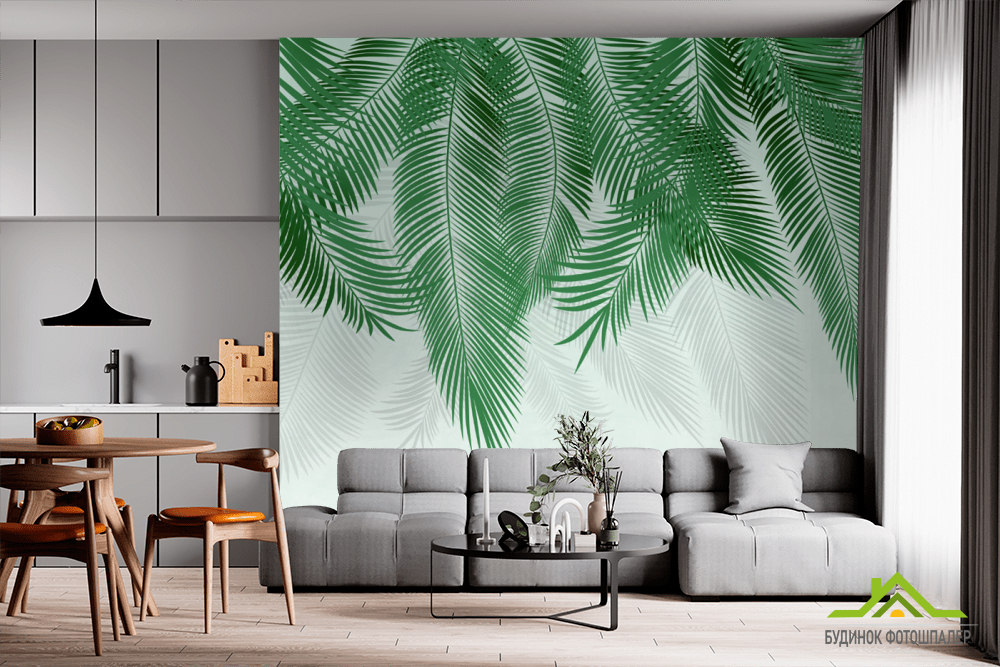 Фотошпалери пухнасті пальмове листя на стіну