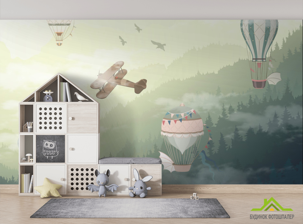 выбрать Фотошпалери Гори з повітряними кулями Фотошпалери Little kids на стіну
