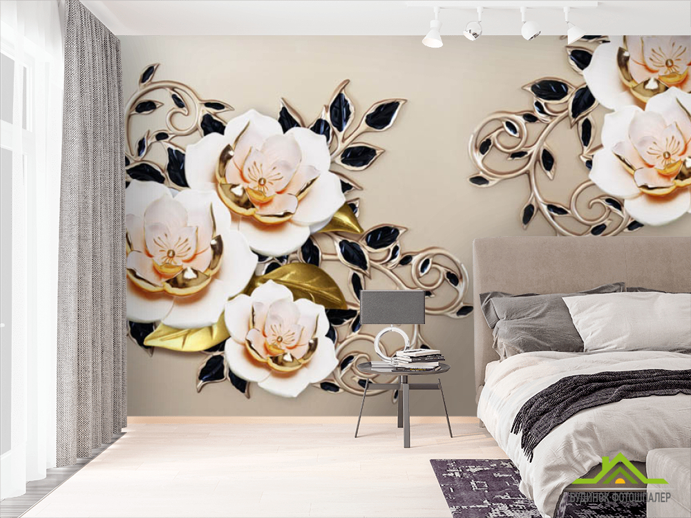 Фотошпалери керамічні квіти