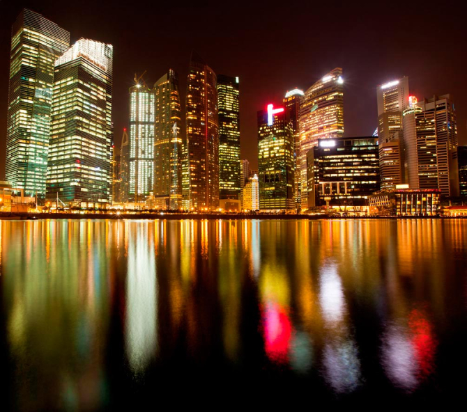 Фотошпалери Будинки,відблиски, вода