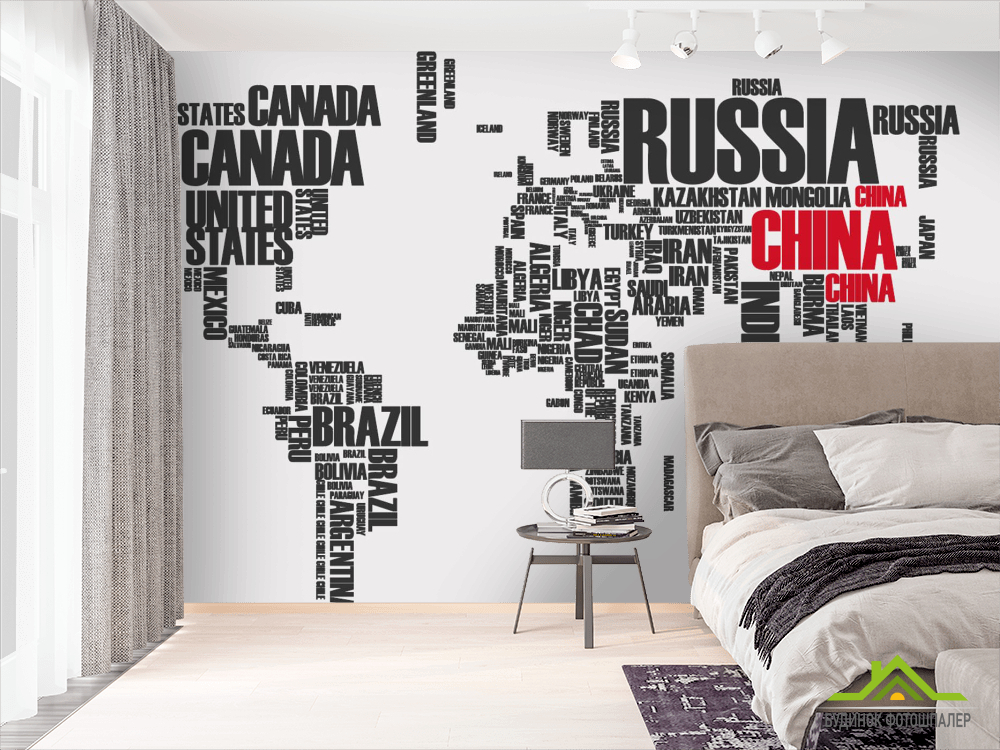 Фотообои Карта из стран