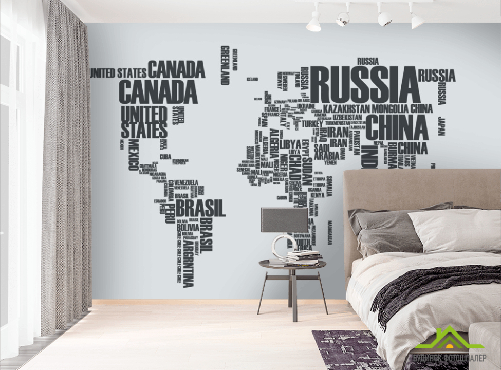 выбрать Фотообои Карта материков надписями Фотообои Материковая карта на стену