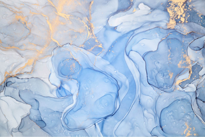 Фотошпалери Блакитний флюїд з золотом
