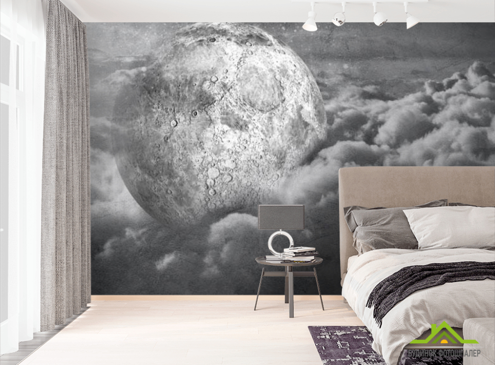 выбрать Фотошпалери сіра місяць Фотошпалери Космос на стіну