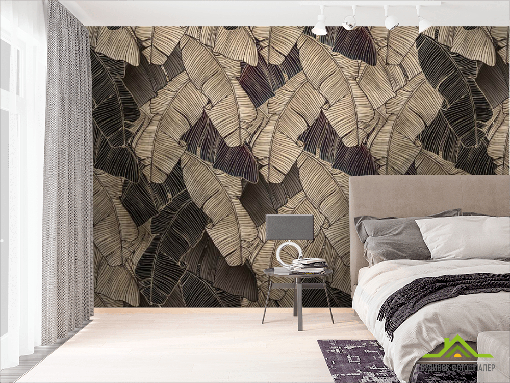 Фотообои Банановые коричневые листья