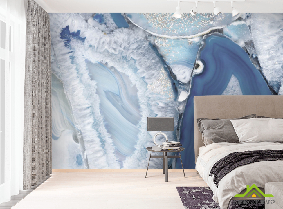 выбрать Фотошпалери Синій мармур Fluid art Фотошпалери Fluid art на стіну