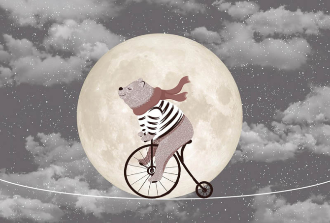 Фотошпалери Ведмедик на велосипеді