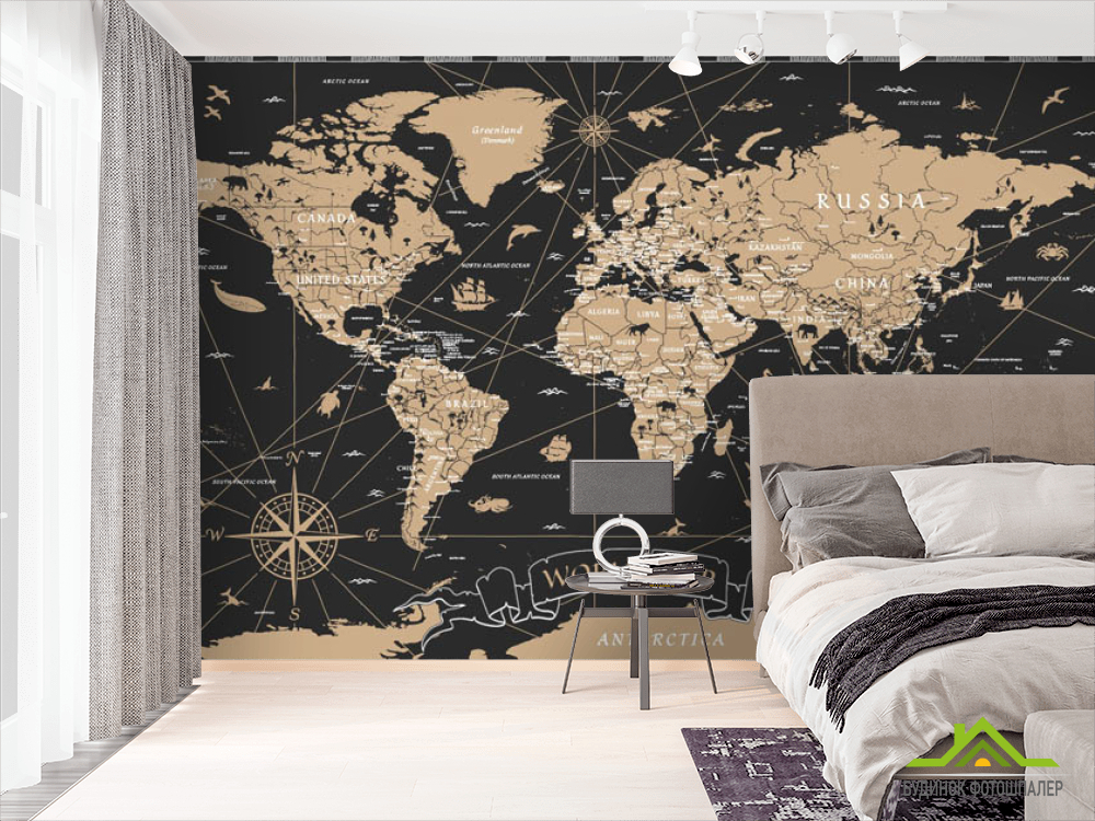 Фотообои карта мира