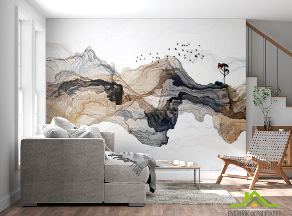 выбрать Фотошпалери коричневі стерео лінії Фотошпалери Абстракція на стіну