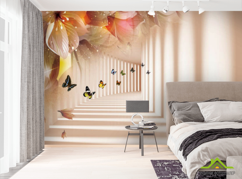 выбрать Фотошпалери тунель з квітами Фотошпалери різні на стіну