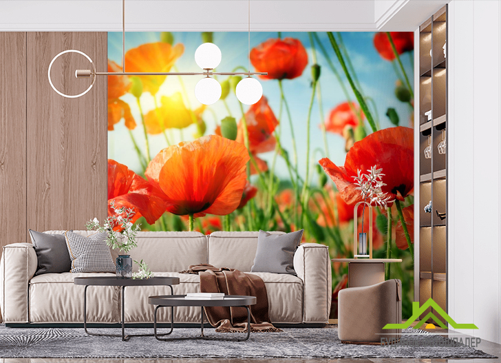 Фотошпалери маки під сонцем
