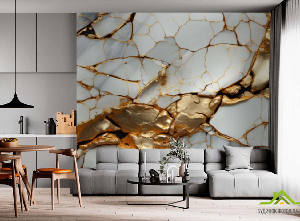 выбрать Фотошпалери Текстура каменю з позолотою. Фотошпалери з позолотою на стіну