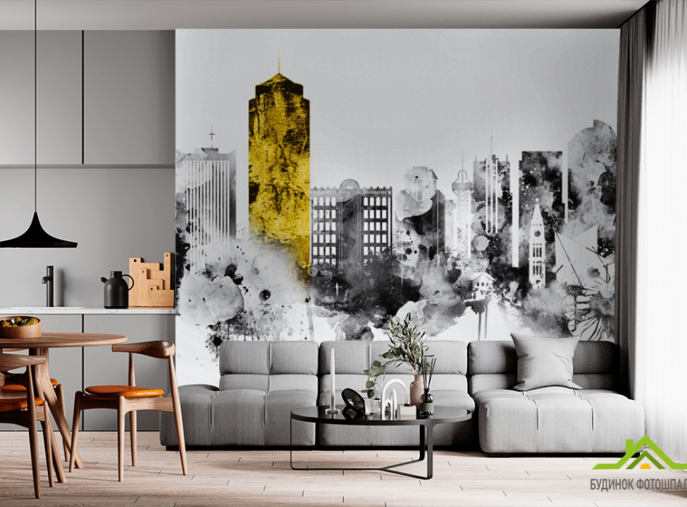 выбрать Фотообои город золото Фотообои с золочением на стену