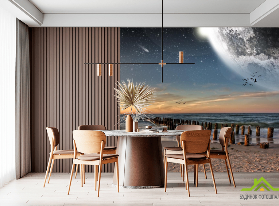 выбрать Фотошпалери місяць над морем Фотошпалери Природа на стіну