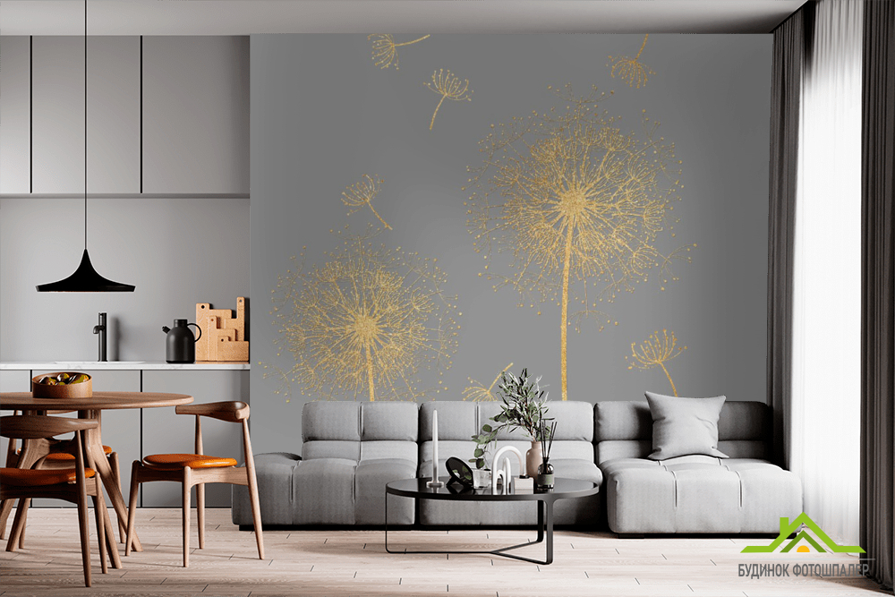 Фотошпалери золоті кульбаби