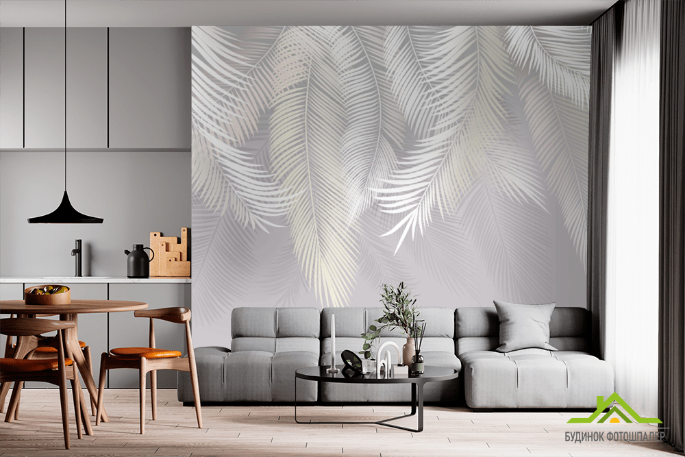 Фотошпалери пухнасті пальмове листя на стіну