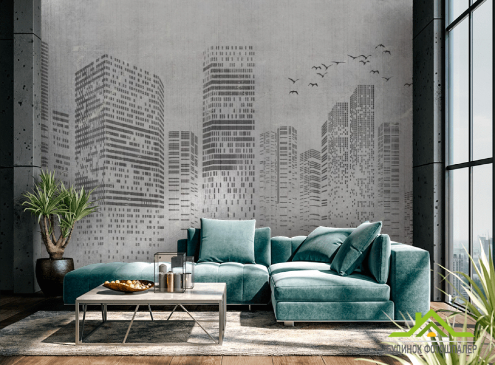 выбрать Фотообои Высотки современного города чб Фотообои Город на стену