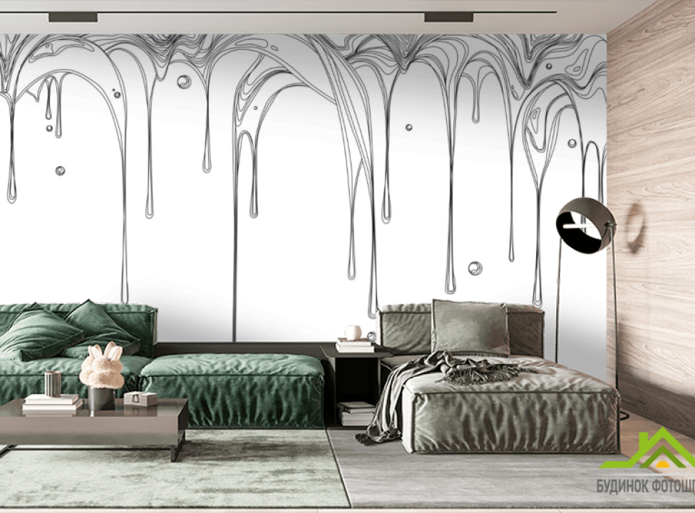 выбрать Фотообои line art капли с потолка Фотообои простые линии на стену