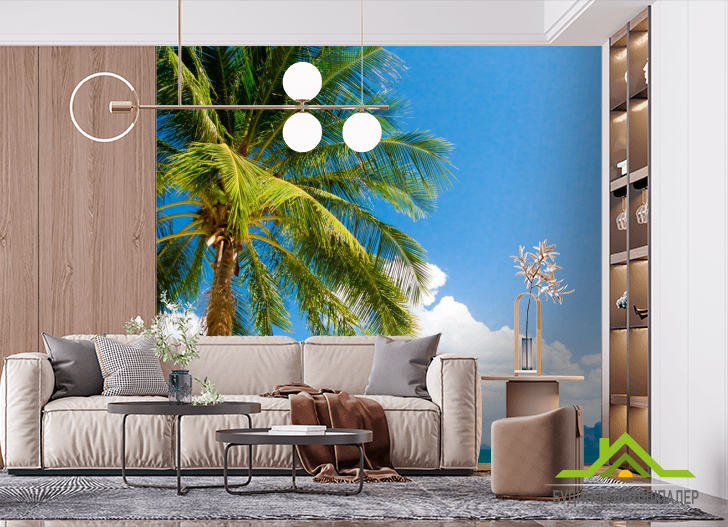 Фотообои пальма на берегу моря