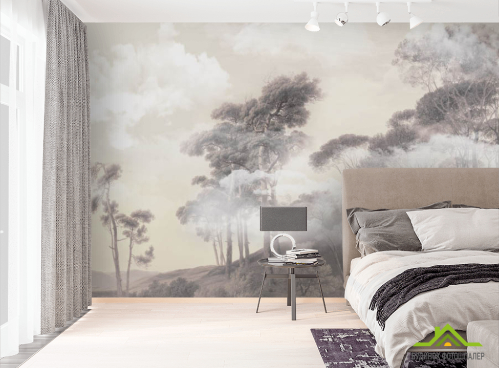 выбрать Фотообои Деревья в тумане Фотообои Природа на стену