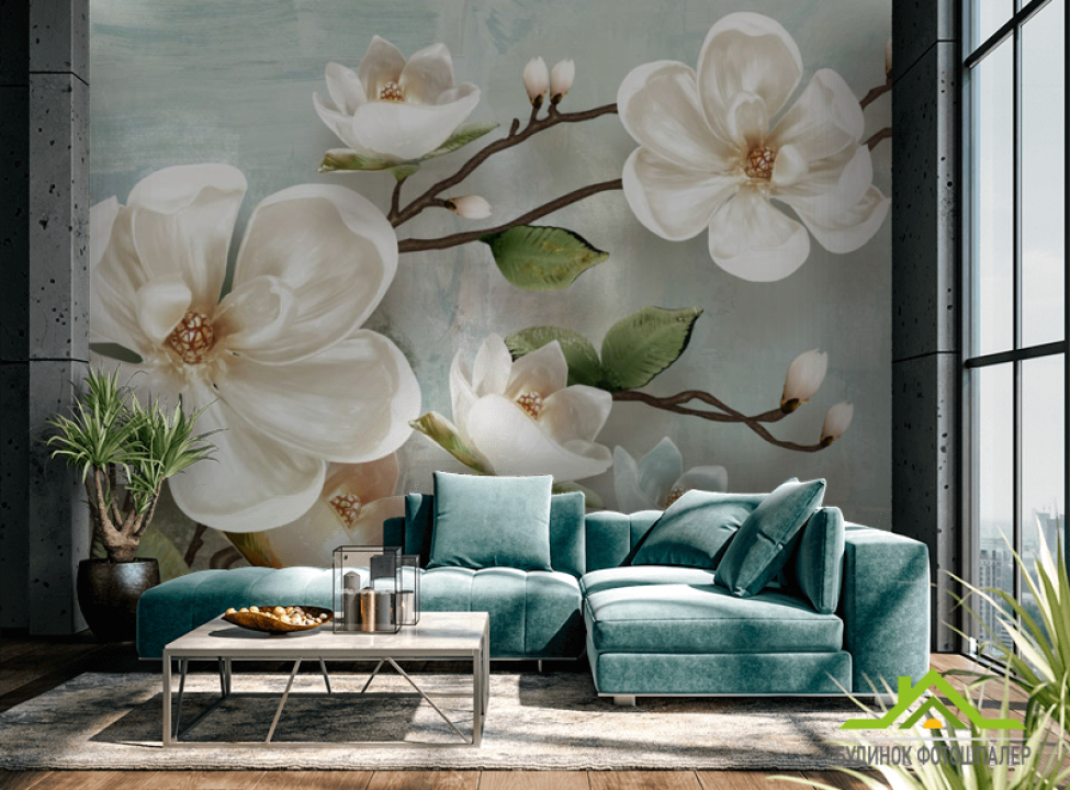 выбрать Фотообои Цветочная ветка Фотообои Цветы на стену