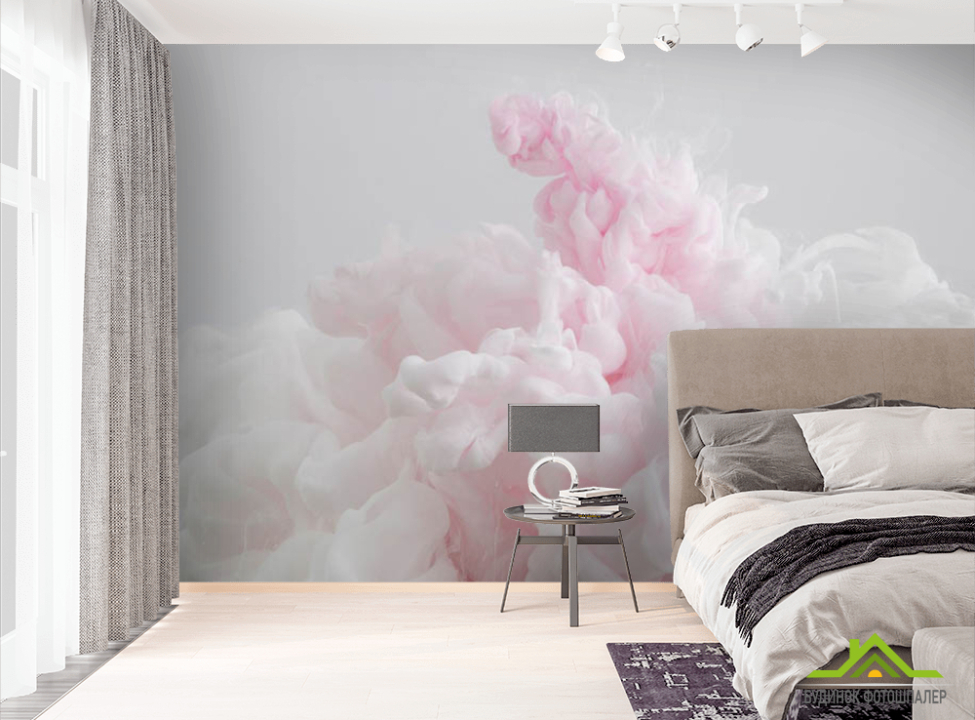 выбрать Фотошпалери Рожевий Абстрактний дим Фотошпалери Абстракція на стіну