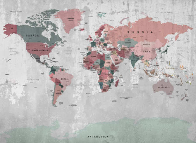 Фотошпалери Карта на бетоні