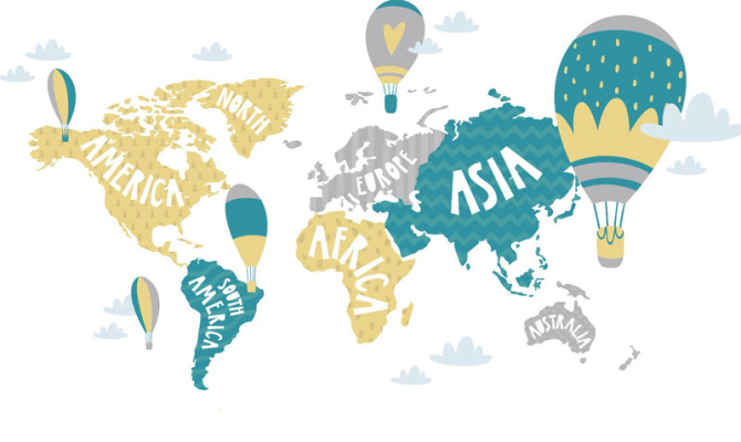 Фотообои Карта детская