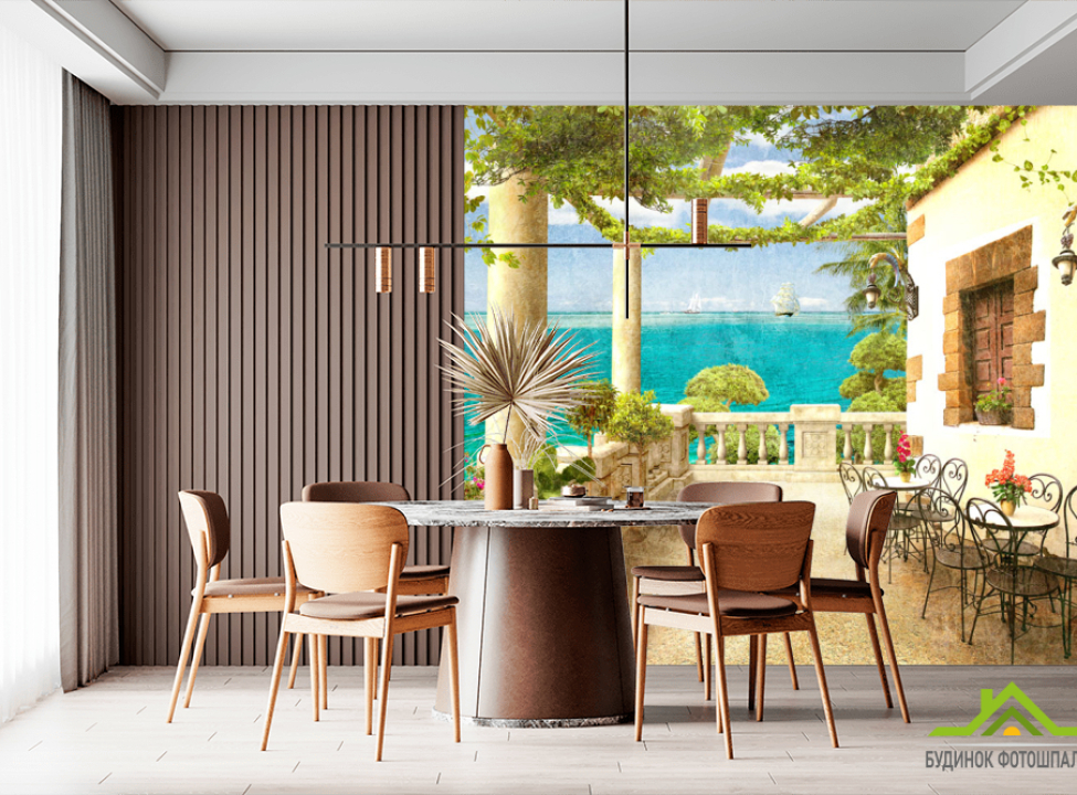 выбрать Фотошпалери Фреска мальовничий балкон Фотошпалери Фрески на стіну