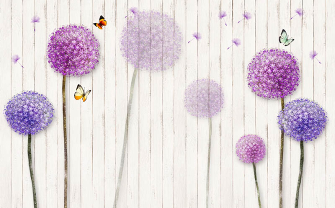 Фотошпалери кольорові кульбаби