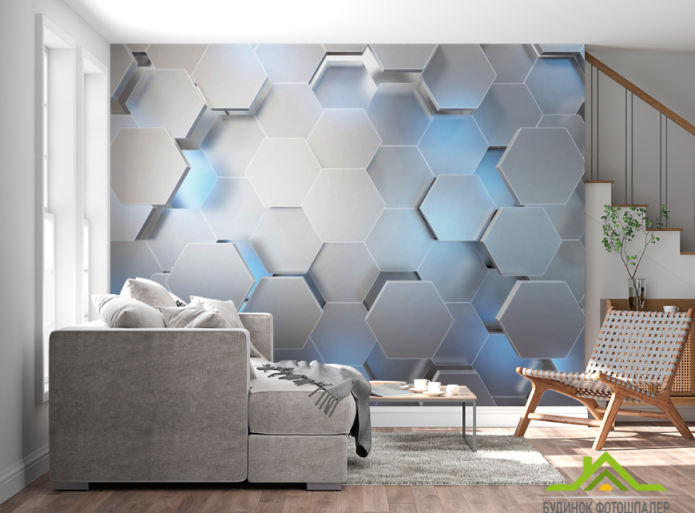 выбрать Фотошпалери 3Д шестигранники Фотообої по стилю на стіну