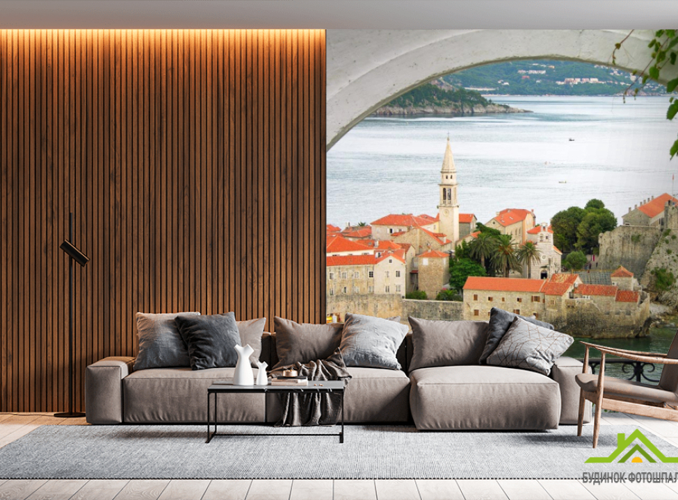 выбрать Фотошпалери Арка, місто, море Фотошпалери Фрески на стіну