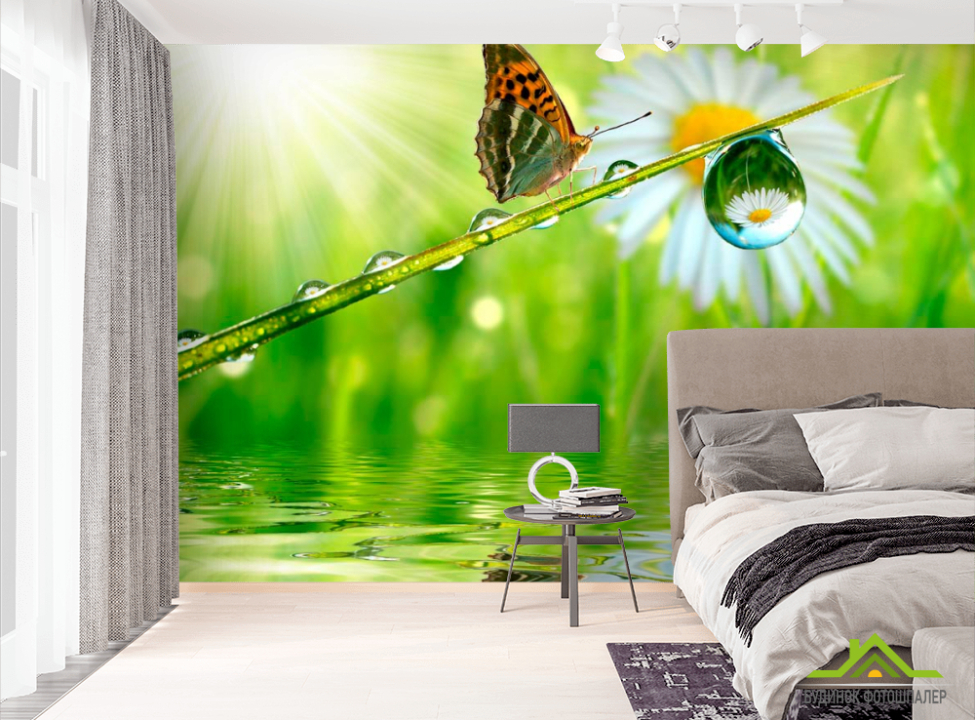выбрать Фотошпалери Метелик над водою Фотошпалери Насікомі на стіну