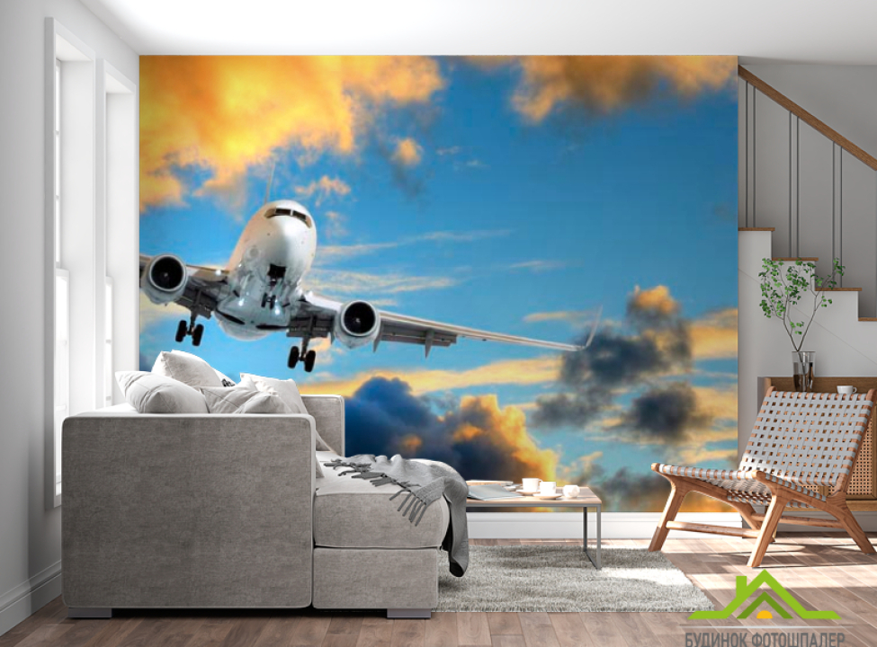 выбрать Фотошпалери Літак у небі Фотошпалери Транспорт на стіну