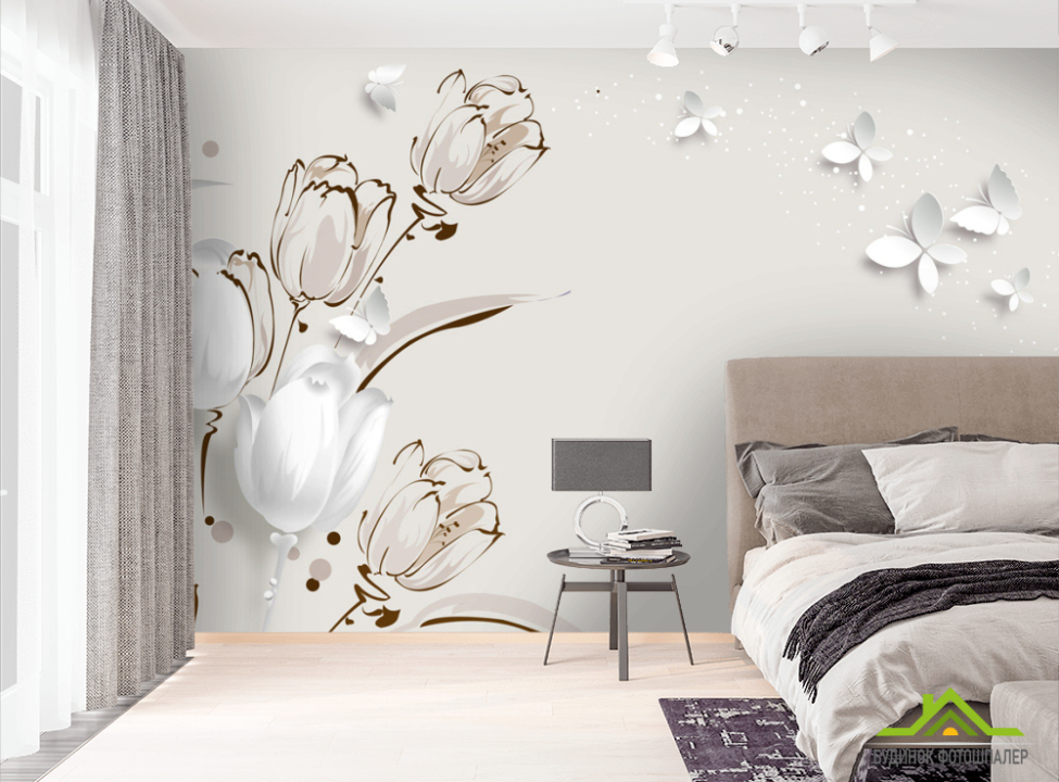 выбрать Фотошпалери Векторні тюльпани Фотошпалери квіти 3d на стіну