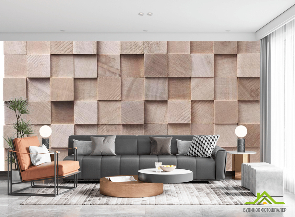 выбрать Фотообои 3D  брус Фотообои 3D объемные на стену