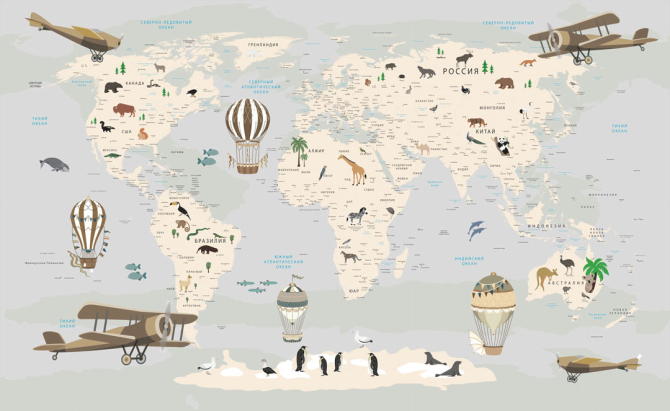 Шпалери в дитячу Карта