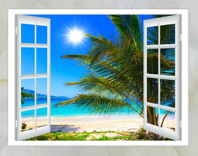 Фотошпалери Вид з вікна на море